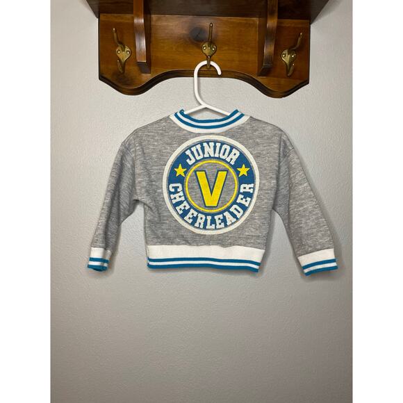 Vintage Brights Creek Retro Gray Cheerleading Sweater 2T Toddler Girls - Picture 3 of 6